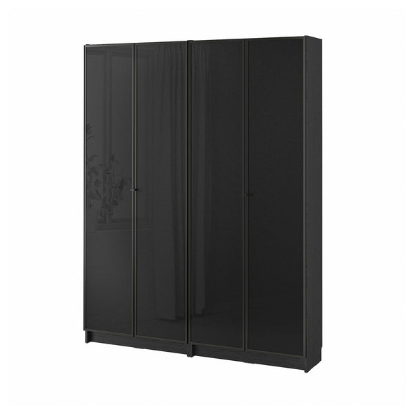 BILLY / HÖGBO bookcase combination w glass doors, 160x202 cm