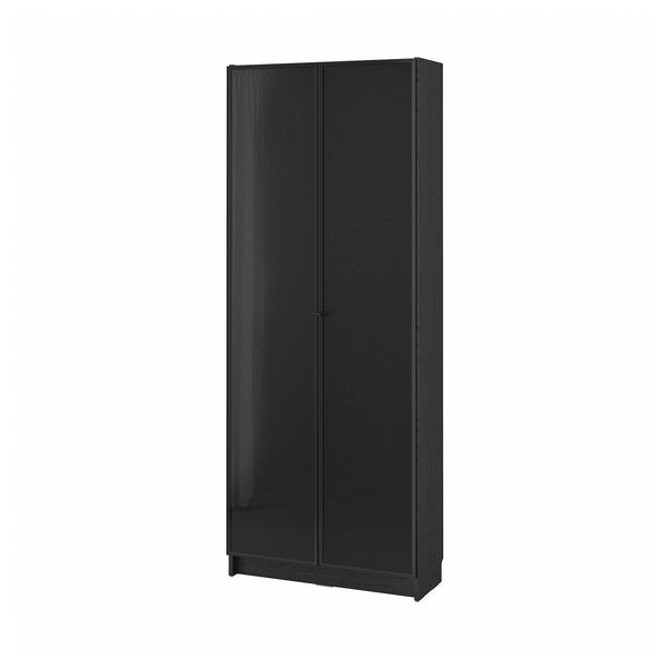 BILLY / HÖGBO bookcase with glass doors, 80x30x202 cm