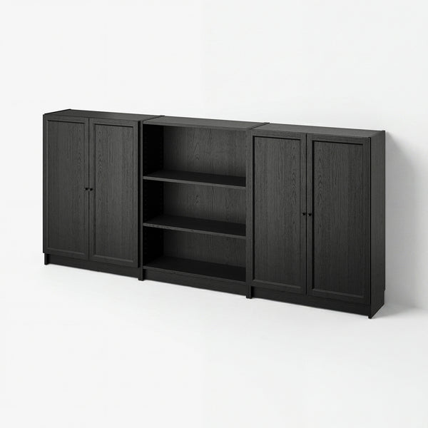 BILLY / OXBERG bookcase combination with doors, 240x30x106 cm