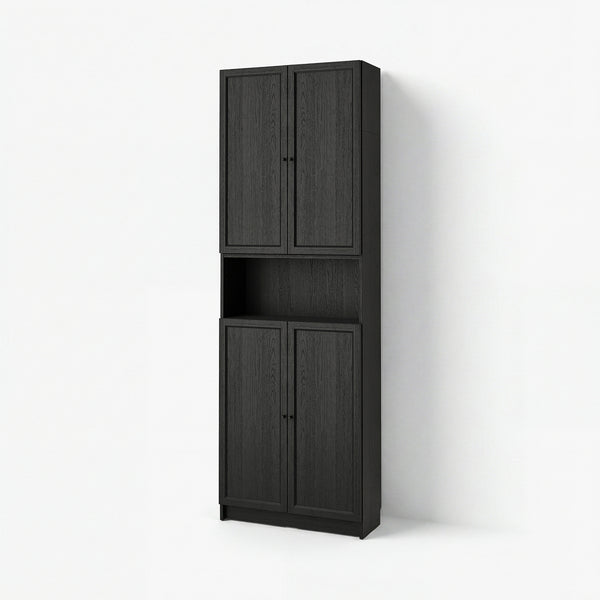 BILLY / OXBERG bookcase w doors/extension unit, 80x30x237 cm