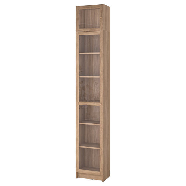 BILLY / OXBERG bookcase w glass doors/ext unit