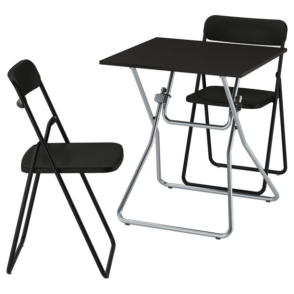 GUNDE / VIHALS table and 2 folding chairs, 67x67 cm