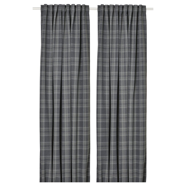 HÄGGVECKMAL room darkening curtains, 1 pair