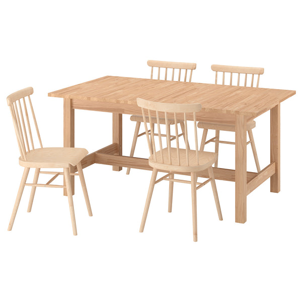 KARSKÄR / HÖGVED table and 4 chairs, 160/220x90 cm