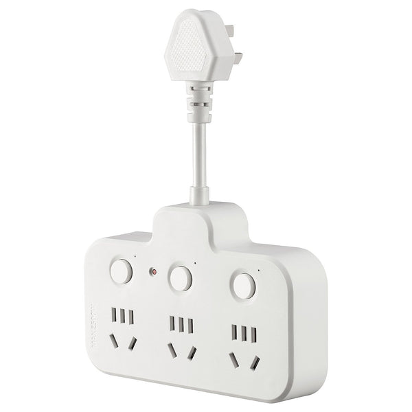 KOPPLA 6-way adaptor plug with 3 switches