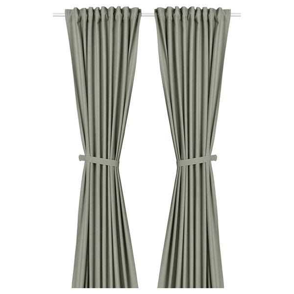LENDA curtains with tie-backs, 1 pair, 140x300 cm