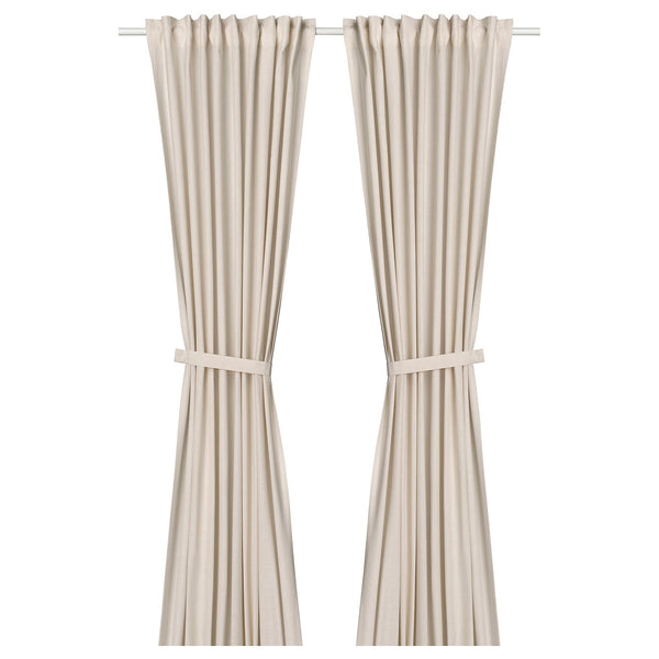 LENDA Curtains with tie-backs, 1 pair
