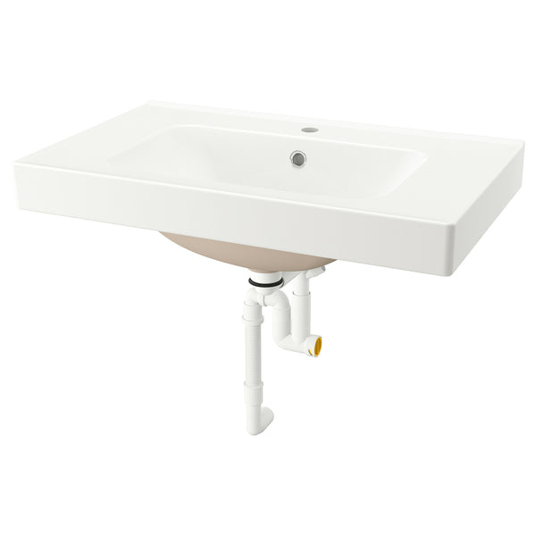 ORRSJÖN deep wash-basin with water trap, 82x49 cm