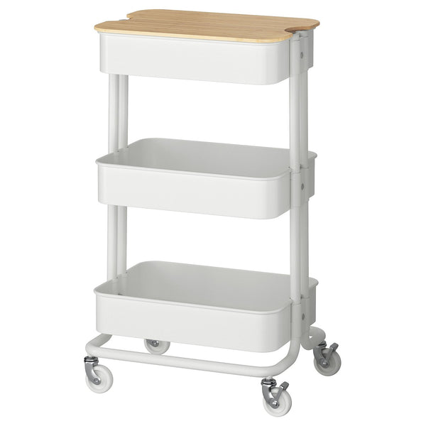 RÅSKOG / NORRÅVA trolley with lid