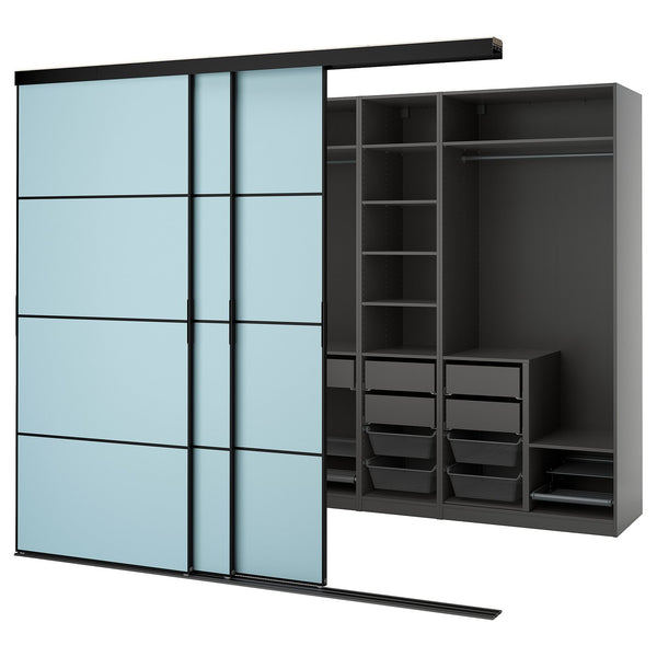 SKYTTA / PAX Walk-in wardrobe with sliding doors