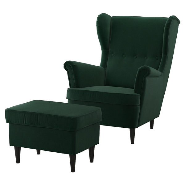 STRANDMON armchair and footstool