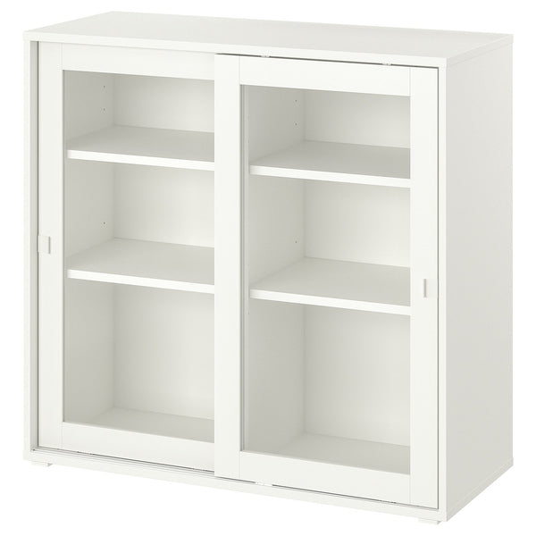 VIHALS cabinet with sliding glass doors