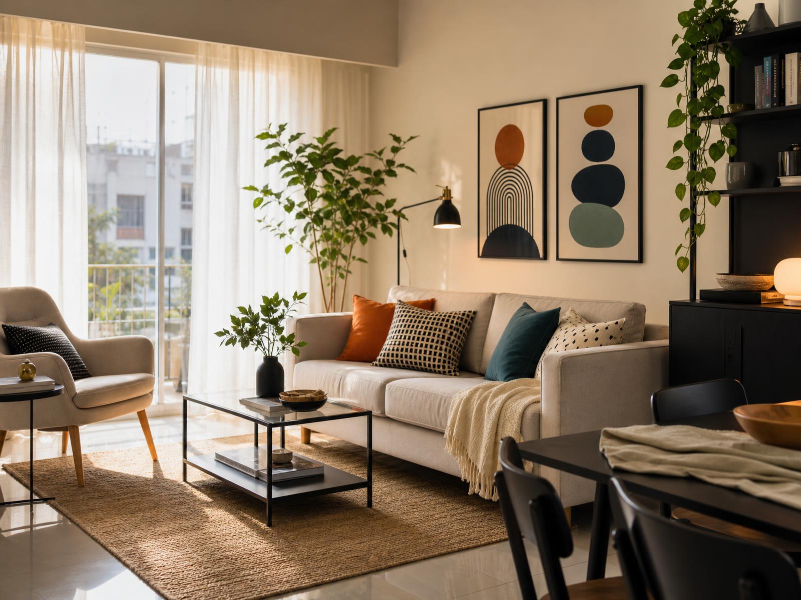 Modern living room styled with IKEA furniture