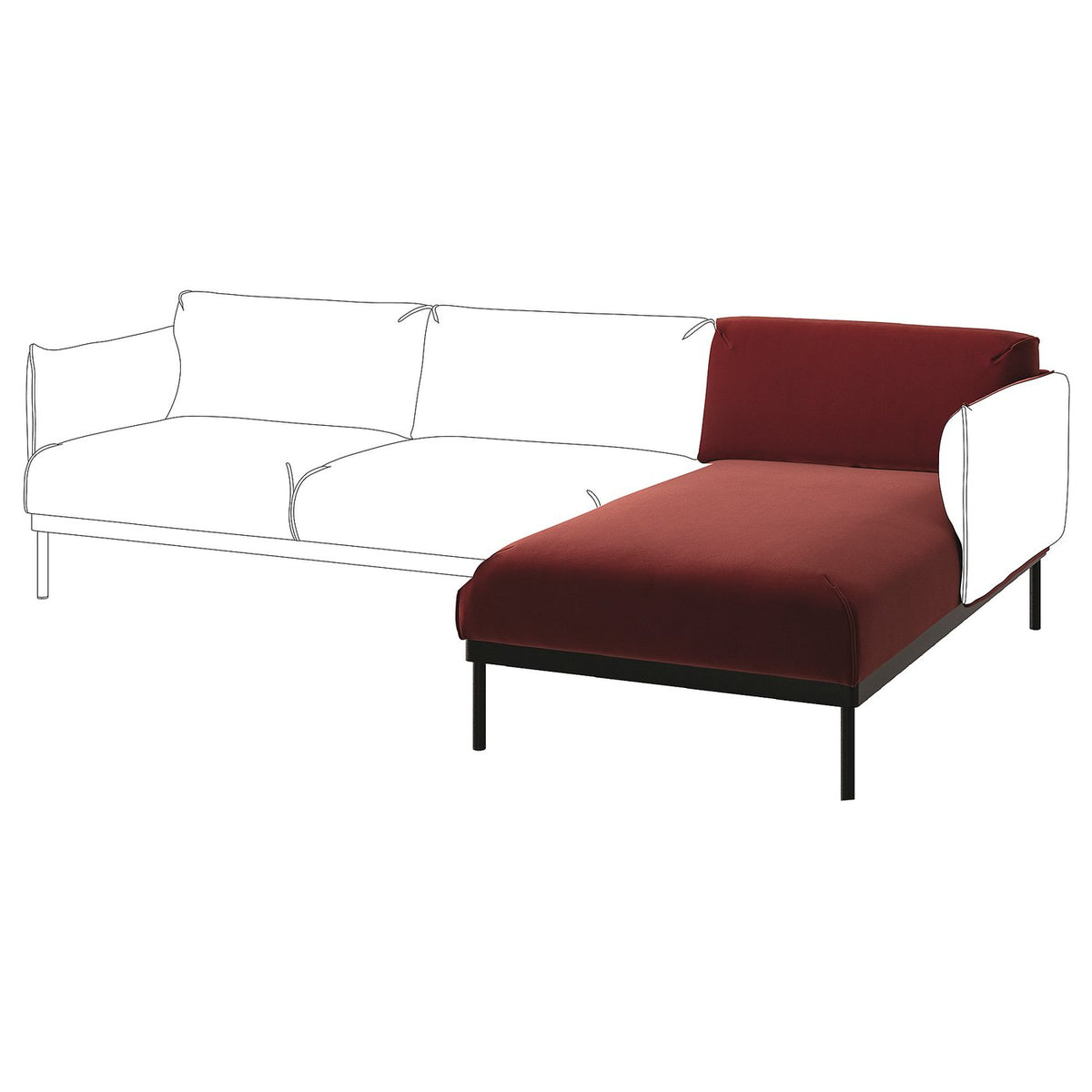 ÄPPLARYD Chaise longue section