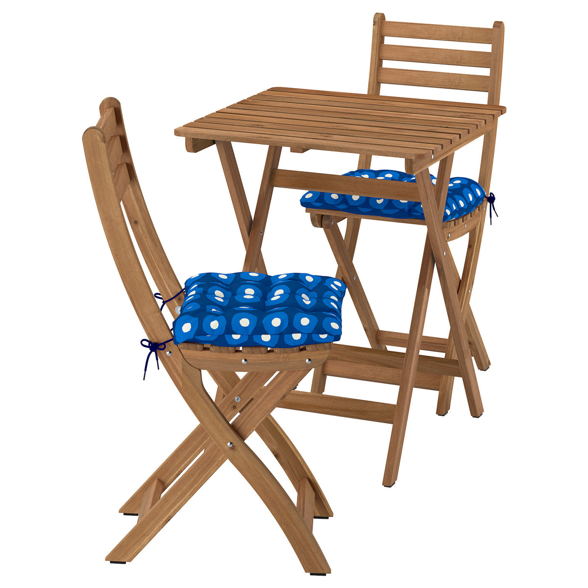 ASKHOLMEN table+2 folding chairs, outdoor, 60x62 cm