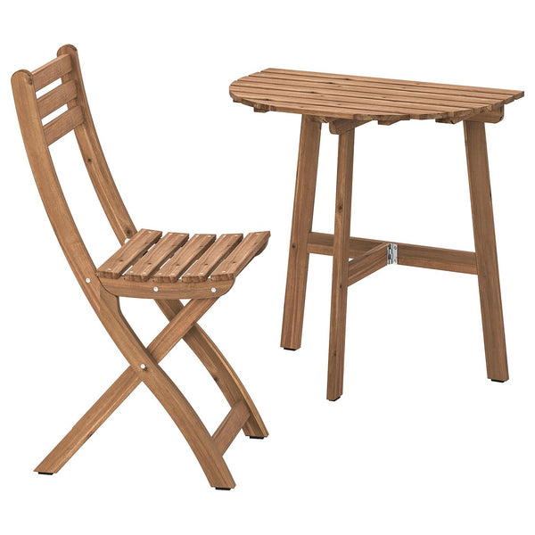 ASKHOLMEN table for wall+1 fold chr, outdoor