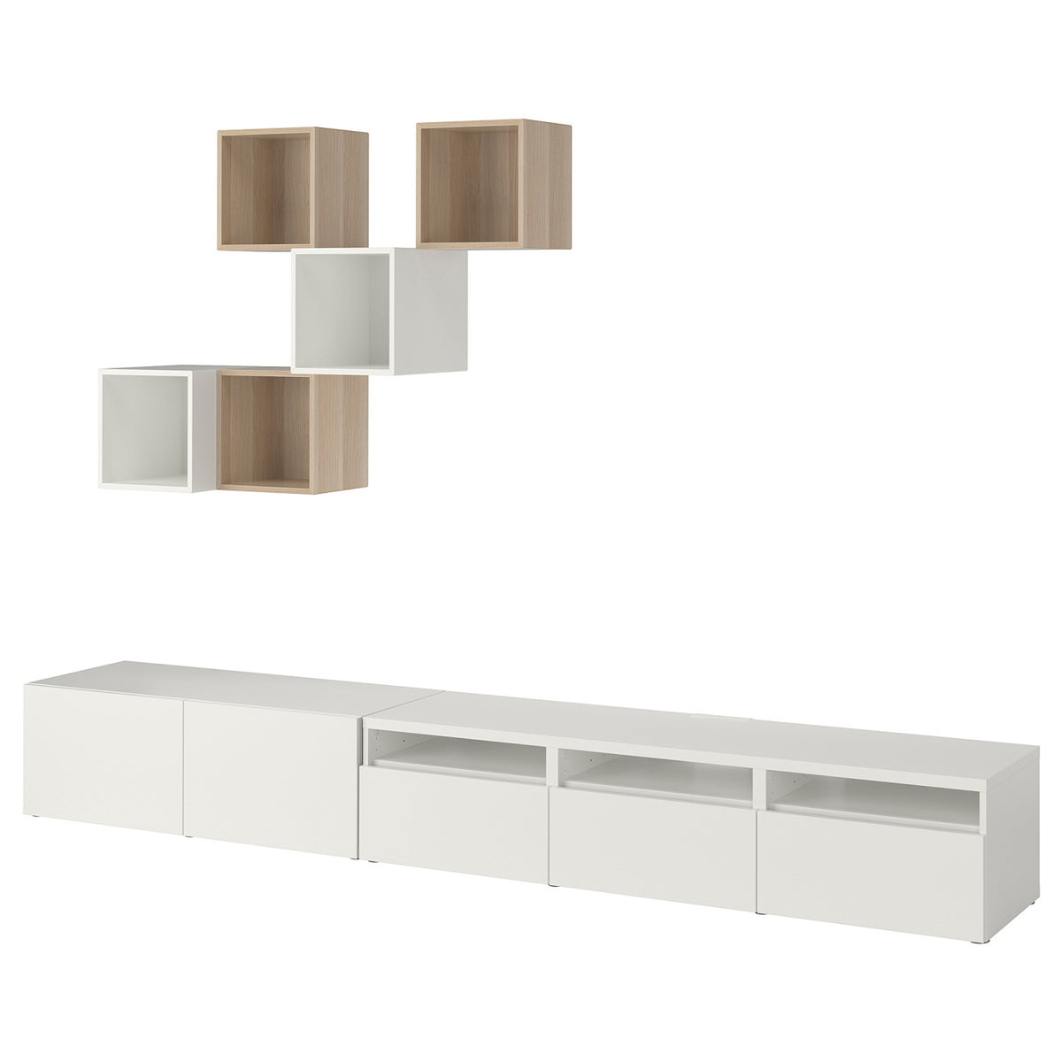 BESTÅ / EKET cabinet combination for TV, 300x42x210 cm