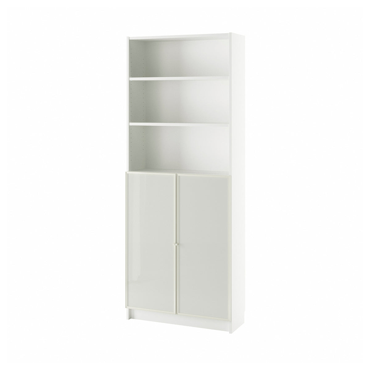 BILLY / HÖGBO bookcase with glass doors, 80x30x202 cm