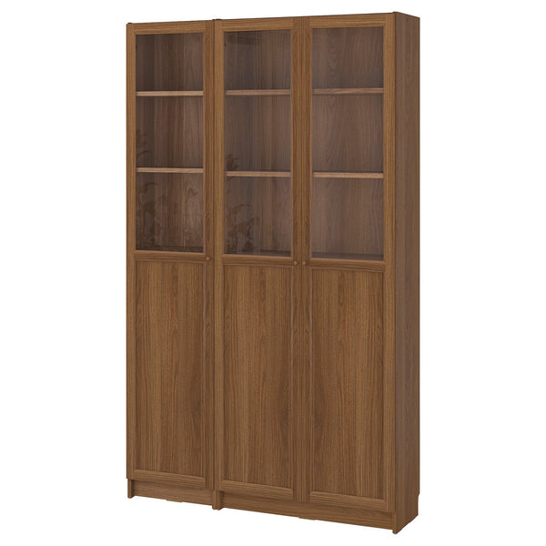 BILLY / OXBERG bookcase comb w panel/glass doors