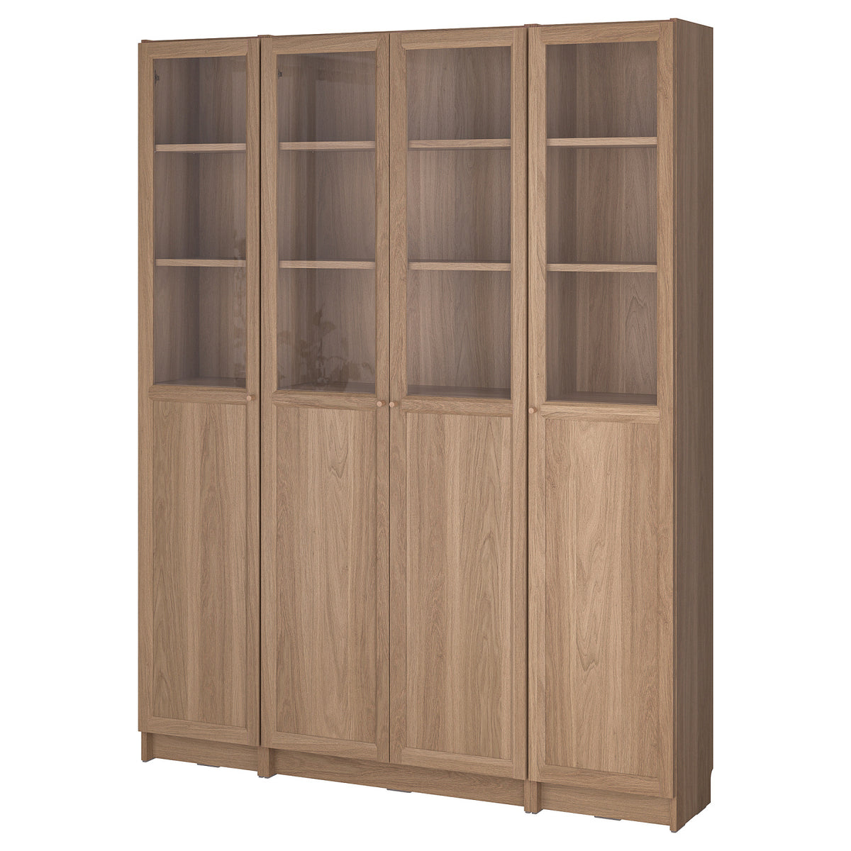 BILLY / OXBERG bookcase comb w panel/glass doors, 160x202 cm
