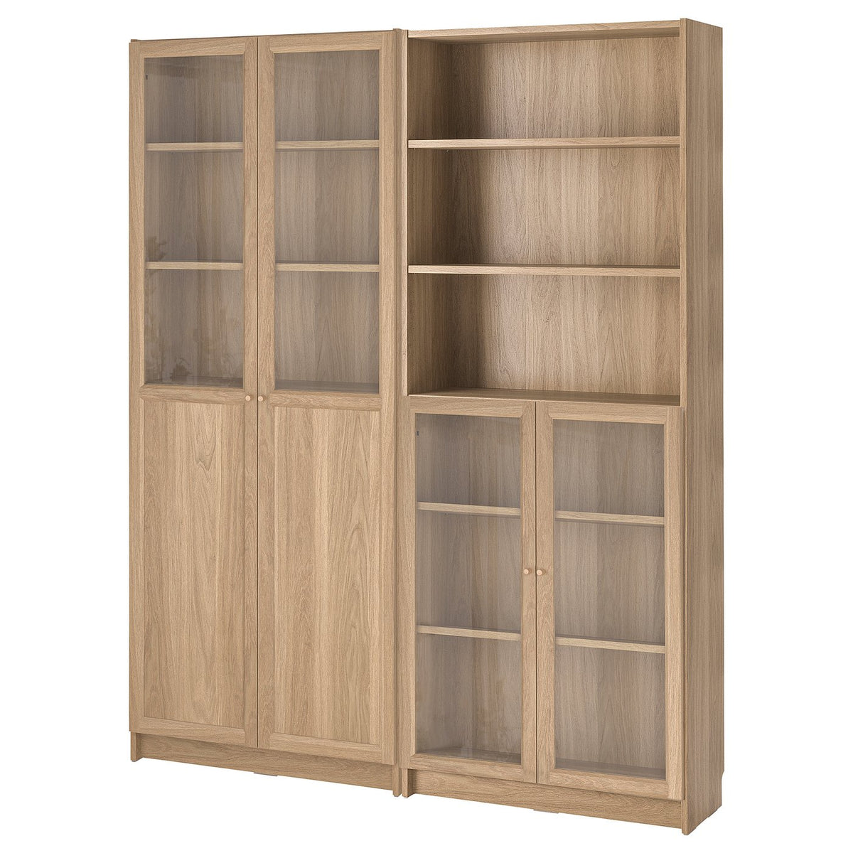 BILLY / OXBERG bookcase comb w panel/glass doors