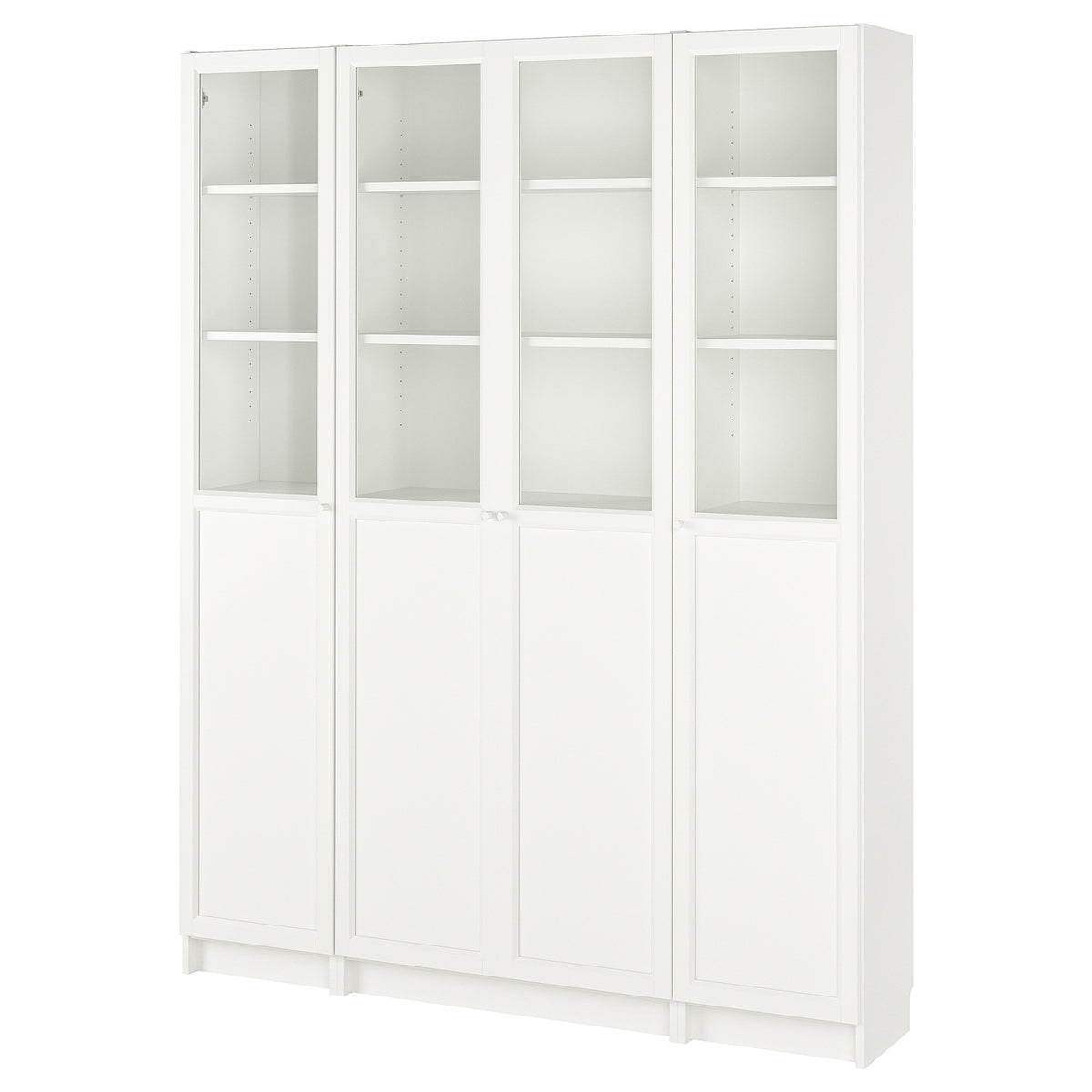 BILLY / OXBERG bookcase comb w panel/glass doors, 160x202 cm