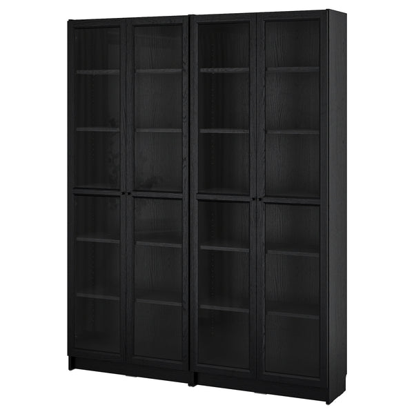 BILLY / OXBERG bookcase combination w glass doors