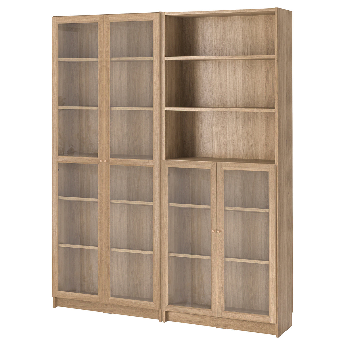 BILLY / OXBERG bookcase combination w glass doors, 160x30x202 cm