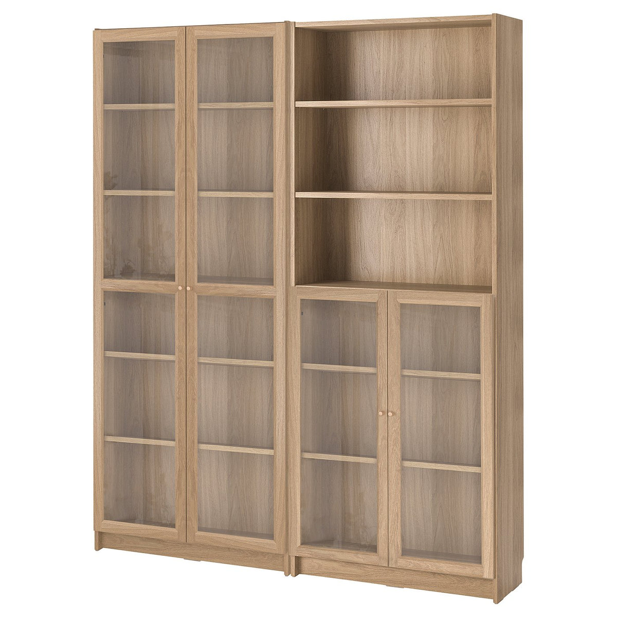 BILLY / OXBERG bookcase combination w glass doors