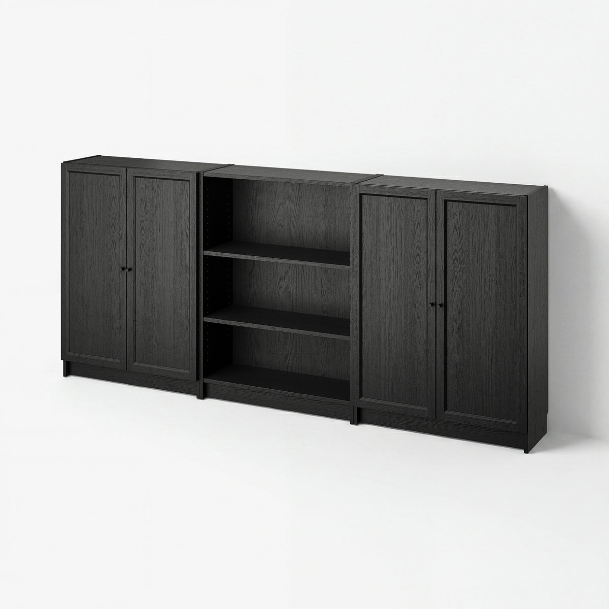 BILLY / OXBERG bookcase combination with doors, 240x30x106 cm