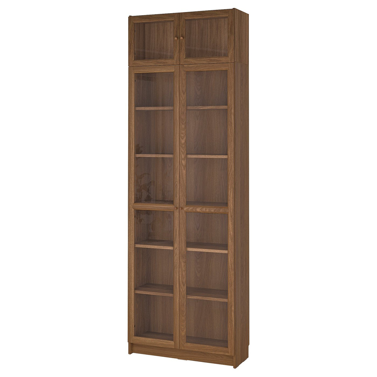 BILLY / OXBERG Bookcase w glass doors/ext unit