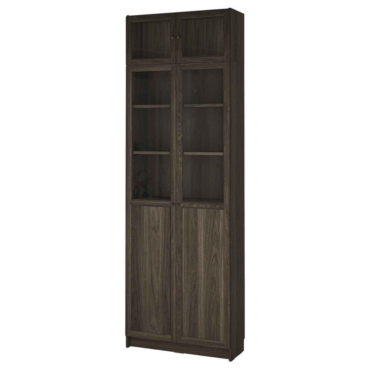 BILLY / OXBERG bookcase with glass doors, 80x30x237 cm