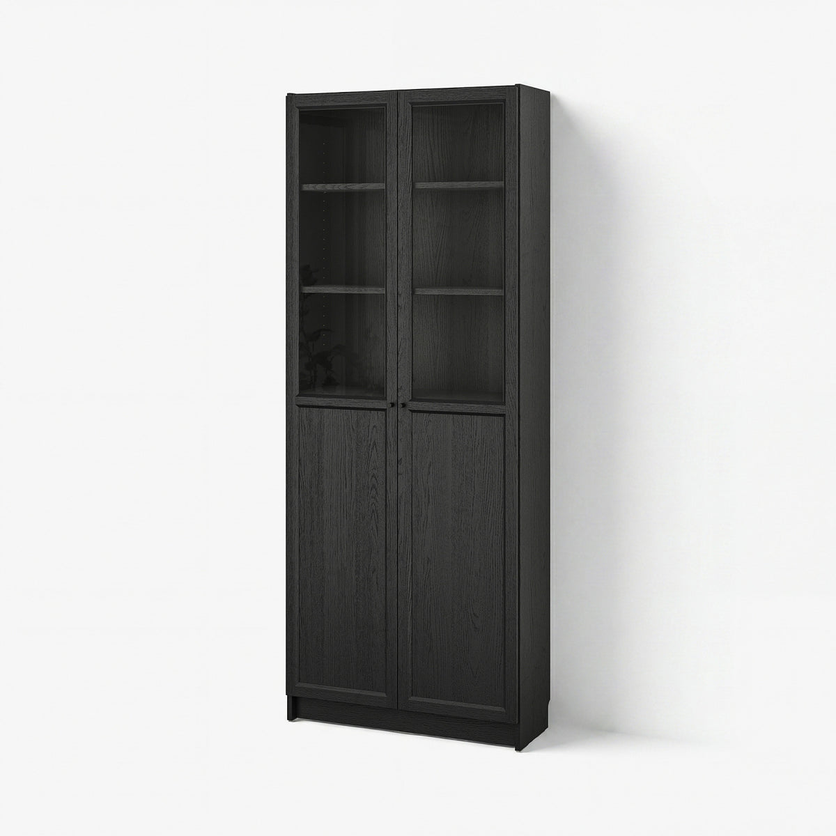BILLY / OXBERG bookcase with panel/glass doors, 80x30x202 cm