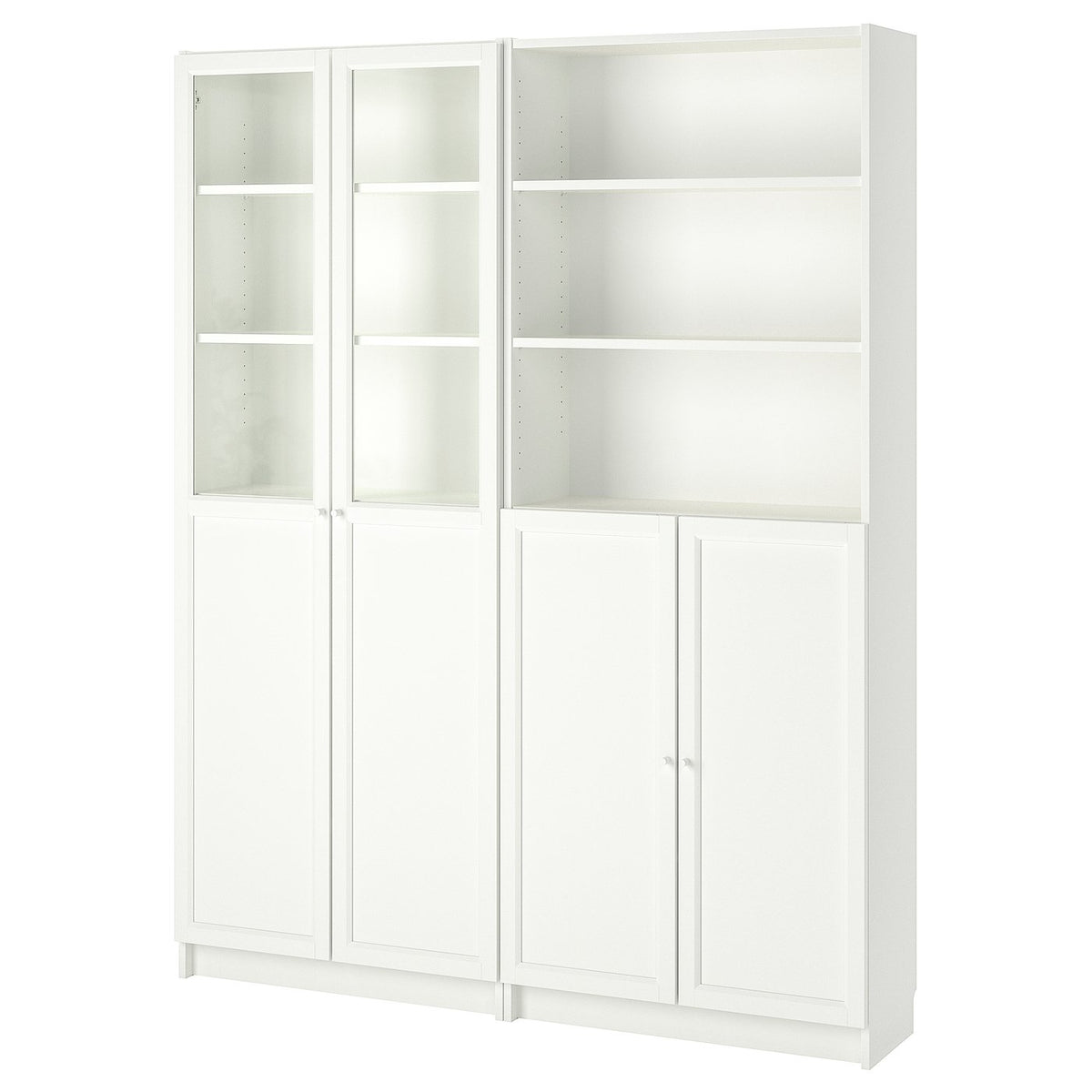 BILLY / OXBERG bookcase with panel/glass doors