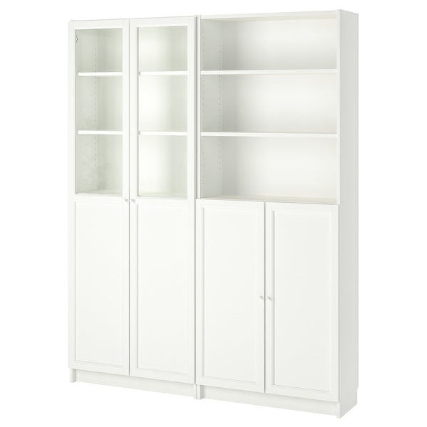 BILLY / OXBERG bookcase with panel/glass doors