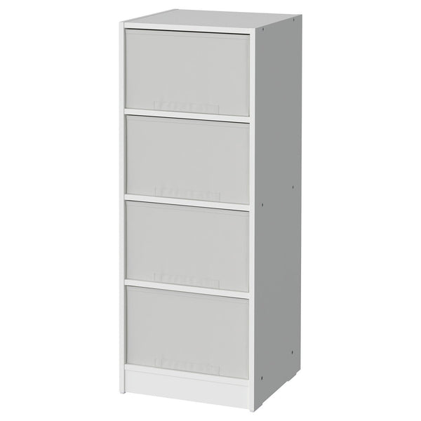 BRUKSVARA storage unit with 4 boxes, 40x104 cm