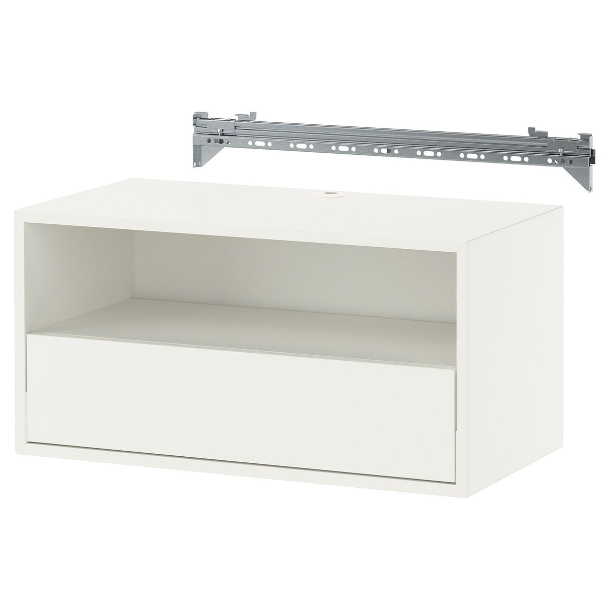 EKET wall mounted media shelf w rail