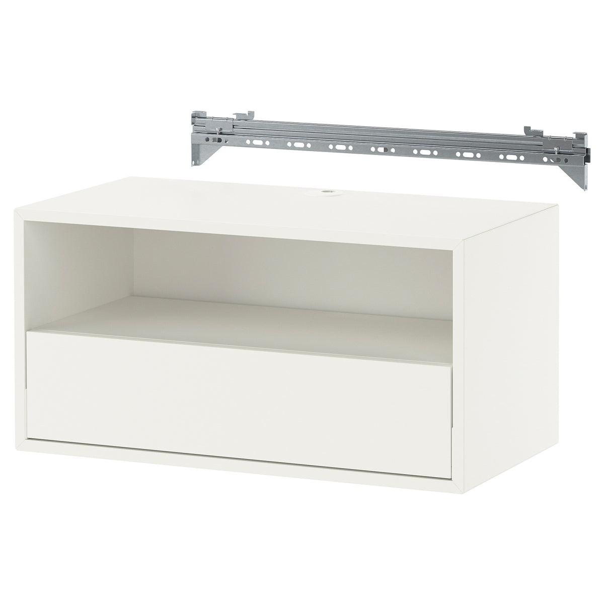 EKET wall mounted media shelf w rail