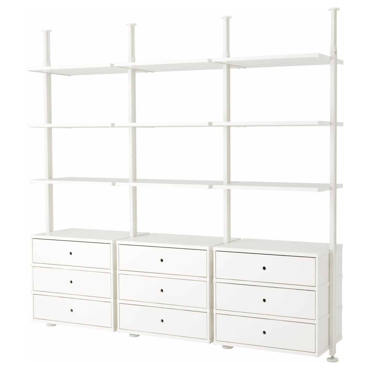 ELVARLI open storage combination, 258x51x222-350 cm