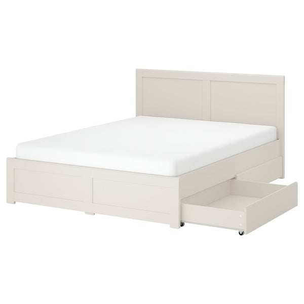 FÅGELFJÄLLET bed frame with 2 storage boxes