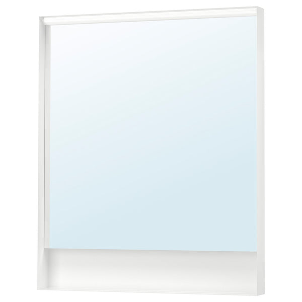 FAXÄLVEN mirror with built-in lighting