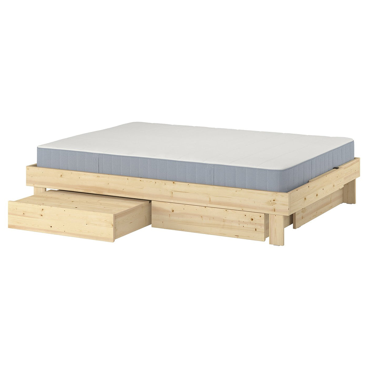 GLAMBERGET bed frame with storage and mattress