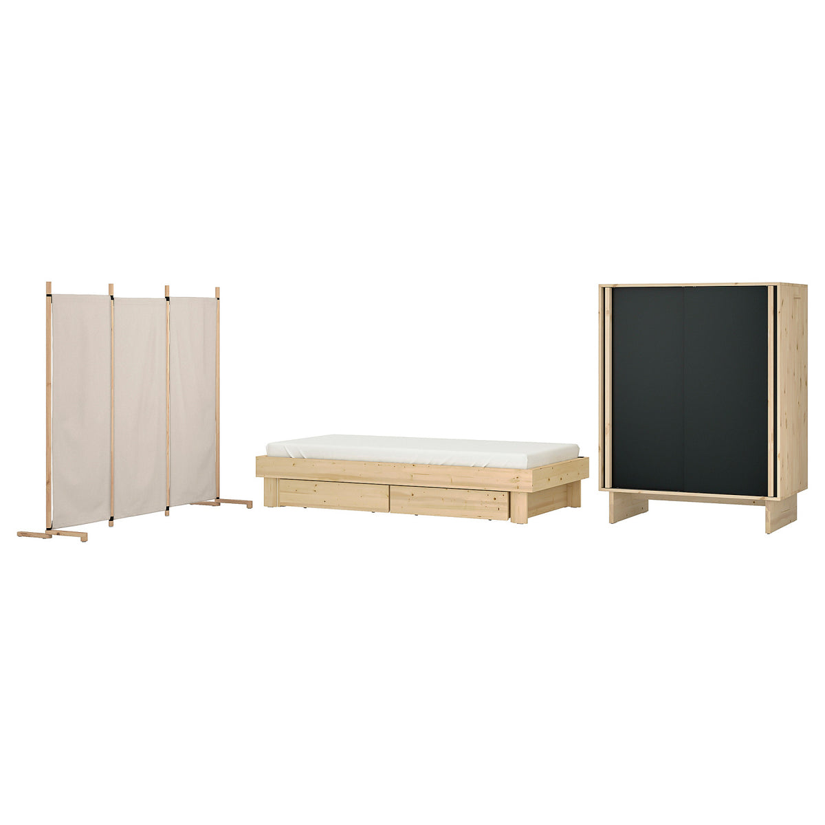 GLAMBERGET bedroom furniture, set of 4, 80-160x200 cm