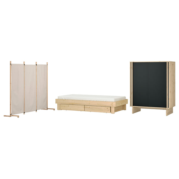 GLAMBERGET bedroom furniture, set of 4, 80-160x200 cm