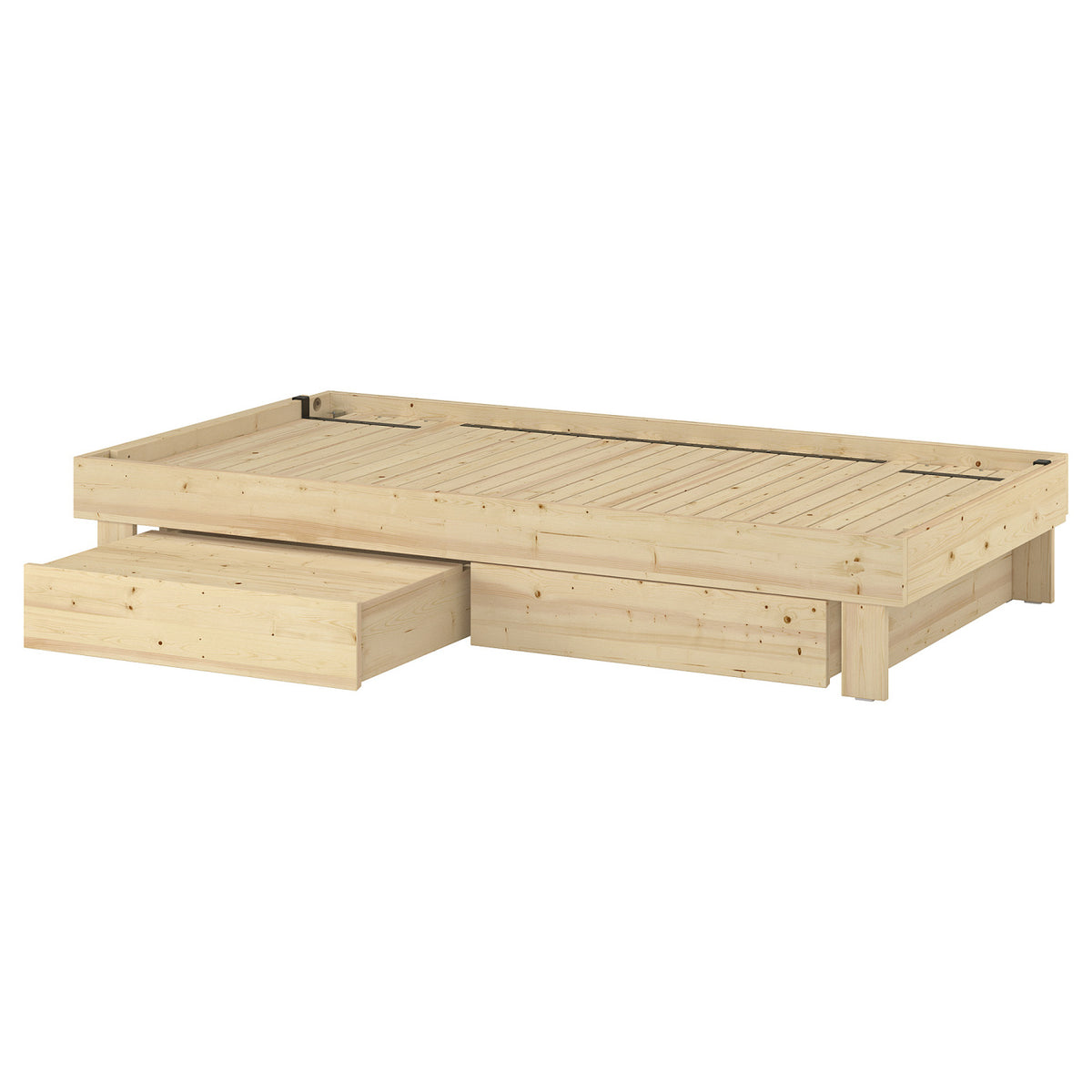 GLAMBERGET extendable bed with storage, 80-160x200 cm