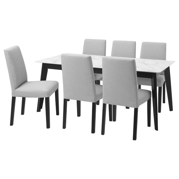 GRINDSLID / BERGMUND table and 6 chairs