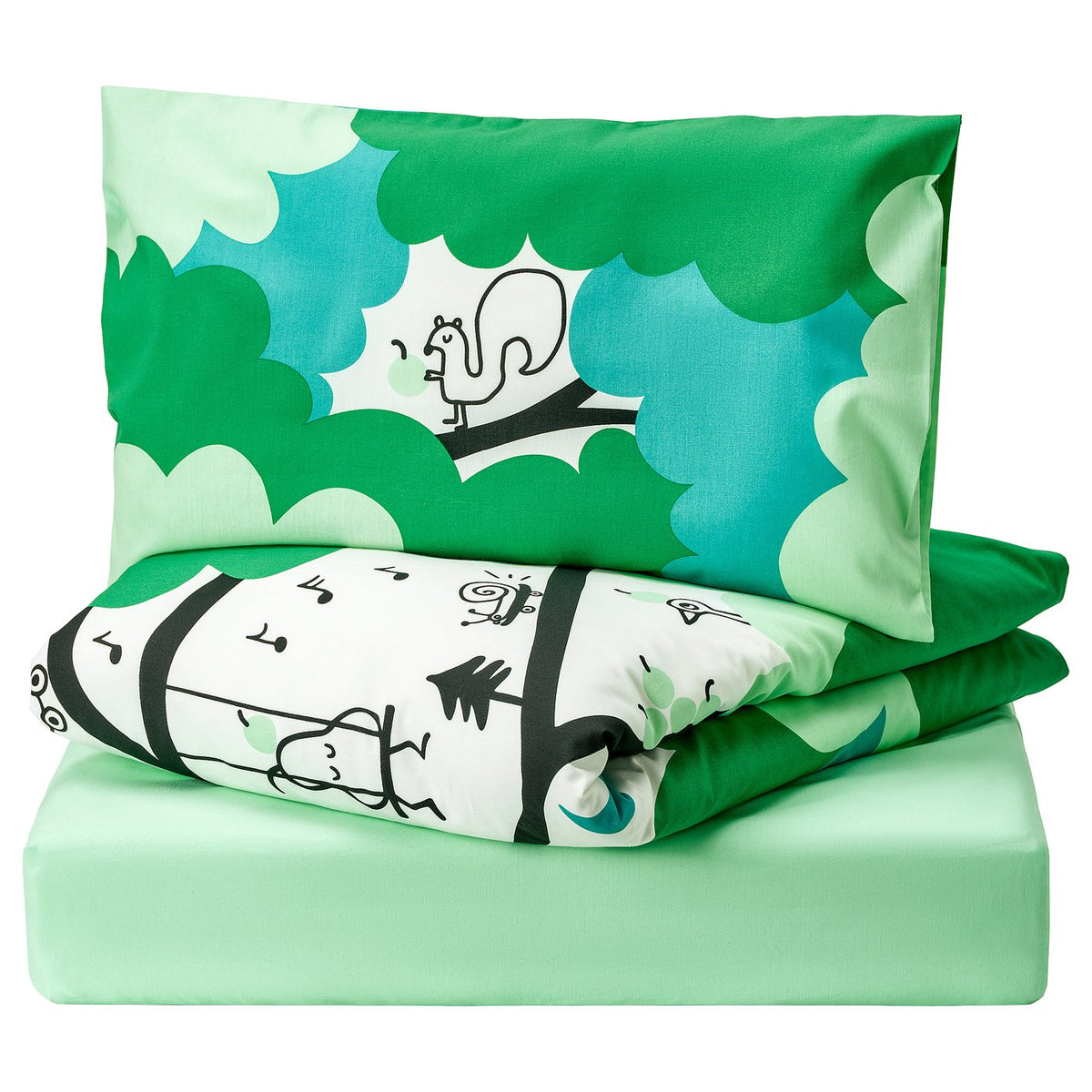 GRÖNFINK 3-piece bedlinen set for cot