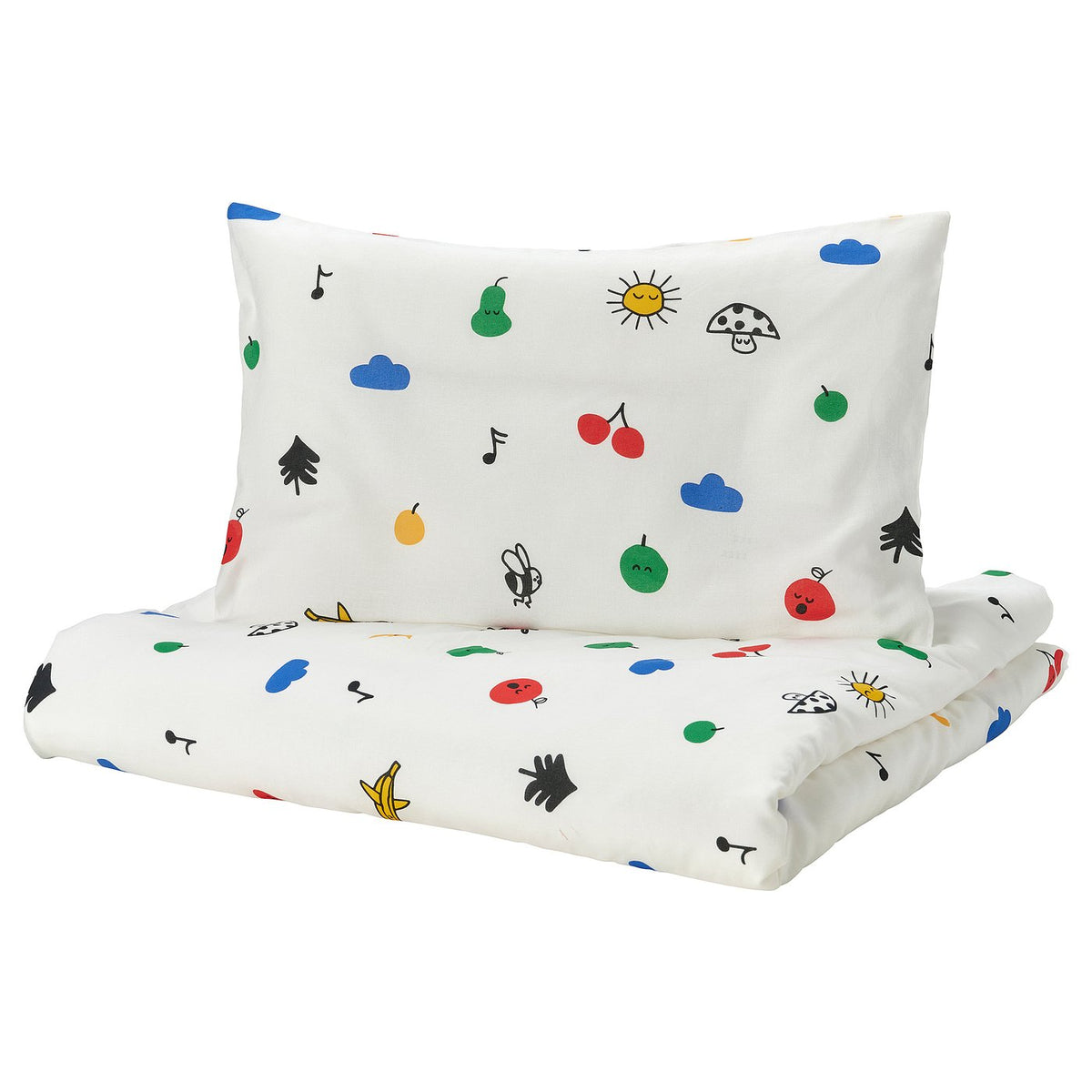 GRÖNFINK duvet cover 1 pillowcase for cot