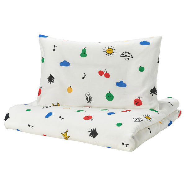 GRÖNFINK duvet cover 1 pillowcase for cot