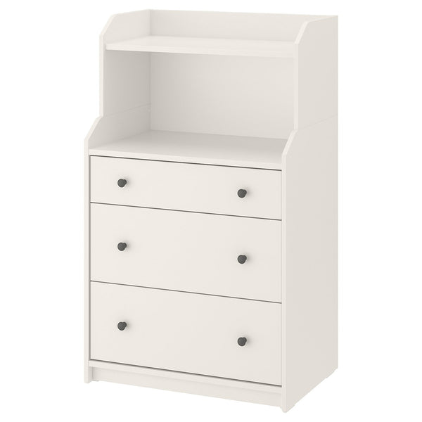HAUGA chest of 3 drawers with shelf